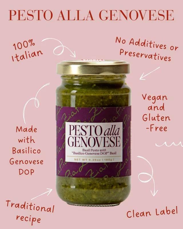 Zia Pia Organic Pasta (Gigli) & Pesto alla Genovese Spread Bundle (500g & 180g) | Traditional Italian Pasta & Pesto | Small Batch Organic | Made in Italy image 4