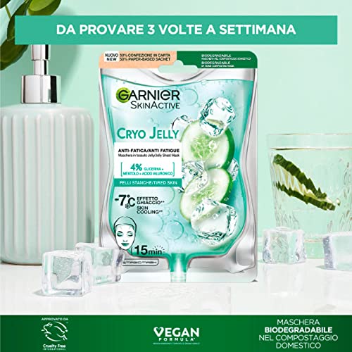 Garnier SkinActive Cryo Jelly Anti-Fatigue Face Mask with Hyaluronic Acid Firming Treatment for Tired and Dull Skin Vegan Formula - 5 Packs - Image 8