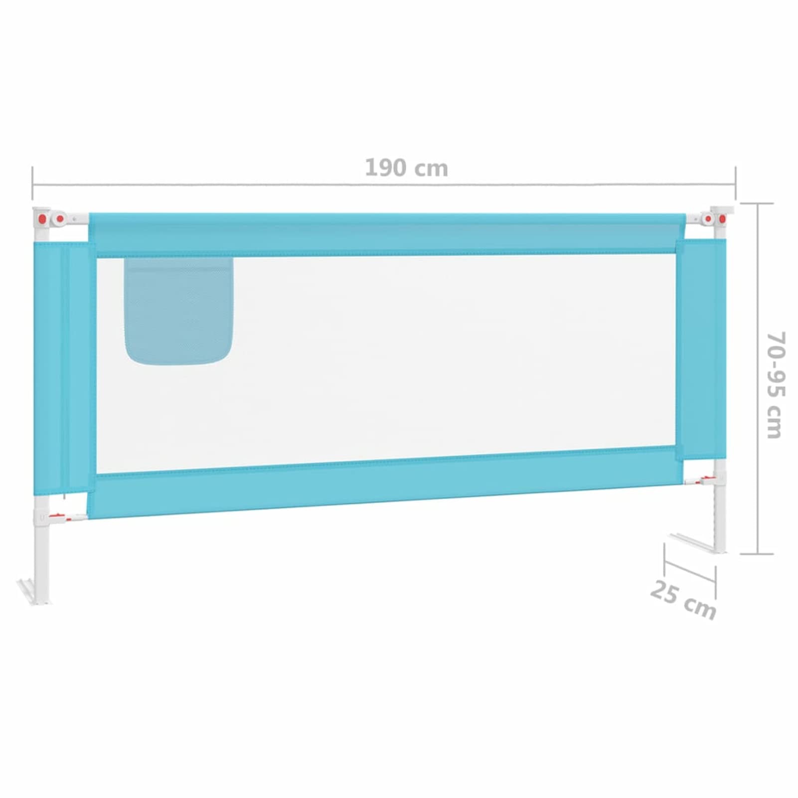 MOONAIRY Barandilla de Seguridad Cama Barrera Cama, Baranda De Seguridad para Ni?os, Protector Pared Cama Ni?os, Valla Seguridad Infantil Cama, Azul Tela 190x25 cm