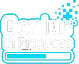 Genius in Progress Digital Pixel Theme Sticker for Laptop Car Window Bumper Vinyl Decal Truck AUTO Bottle Waterproof