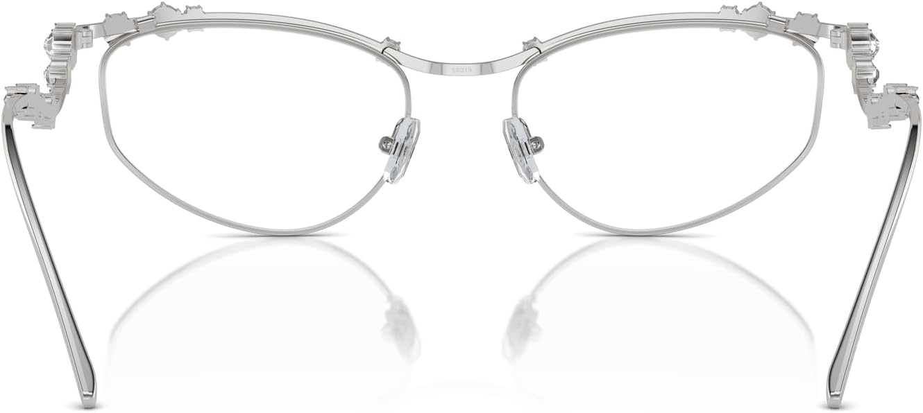 Swarovski Women's Sk1015 Cat Eye Prescription Eyewear Frames Silver/Demo Lens 55 Millimeters image 4 of 5 B0CTS2PR5M