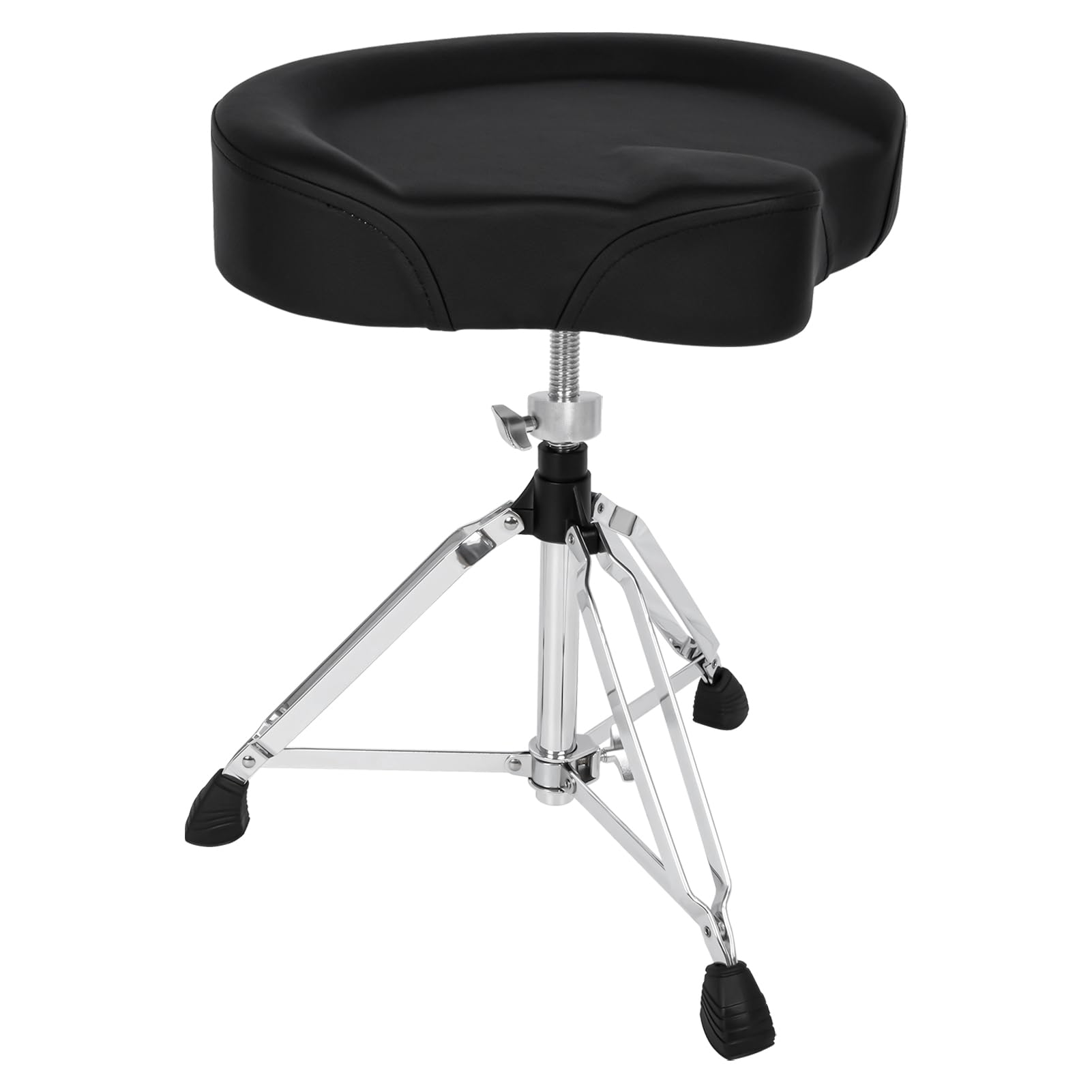 STRICH Saddle Drum Throne Seat, Swivel Adjustable Padded Drum Stool, Heavy Duty Motorcycle Style Widened Drum Chair Guitar Stool, SDB-30