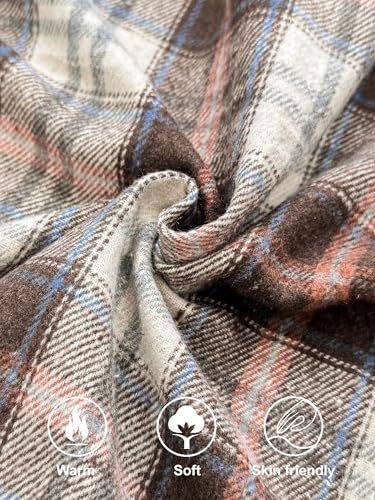 Image of JEMLDL Mens Flannel Plaid Shirts Jackets | Button Down, 1 Pocket, Collared Neck, 7 Button, Casual Shackets