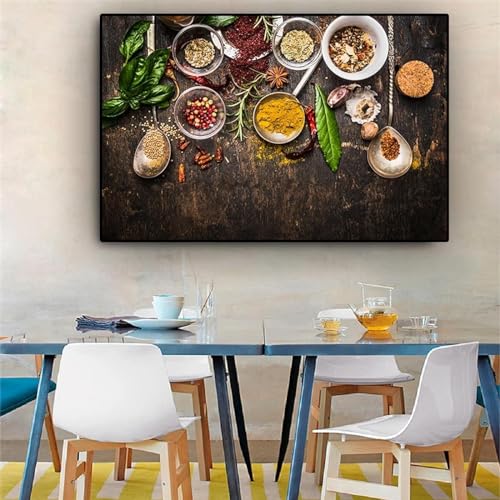Poivrons cuisine peinture toile KEBIA affiche restaurant moderne et décoration salon 50x70 cm