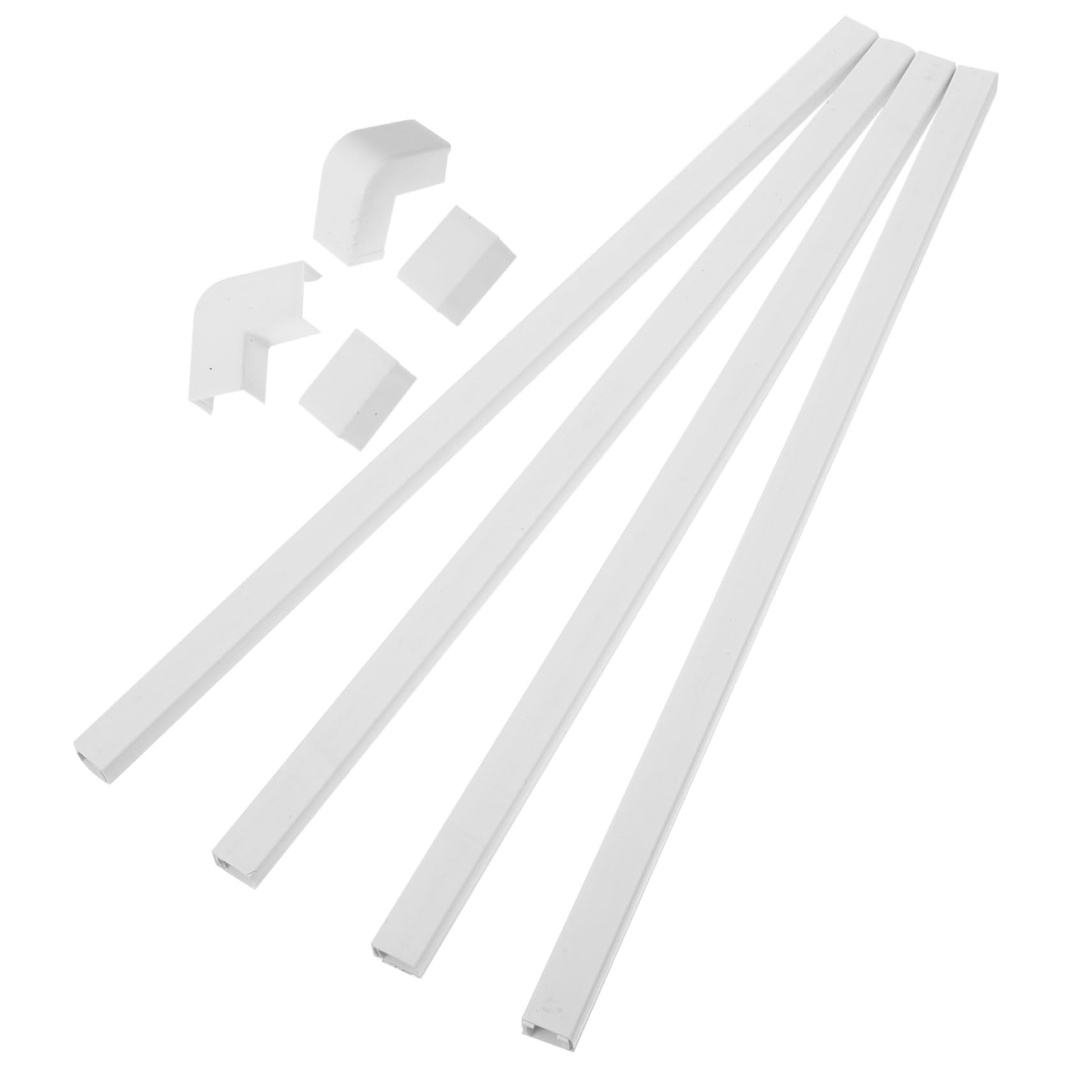 Ocultador de Cables de Pared Blanco, 1 Set, Plástico, Gestión