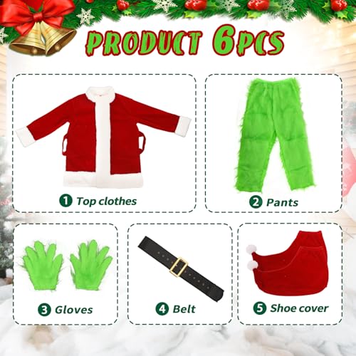 Disfraz verde de monstruo gigante navideño para niños miniatura 6