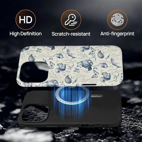 casesok for iPhone 16 Pro Case,Compatible with MagSafe,Dual-Layer Hard Shell + Silicone Cover,Full Body Protection Shockproof Case for iPhone 16 Pro-Watercolor Forest Deer Fox Bear by casesok - Used condition - Image 5
