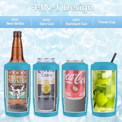 Image of Morefeel 4-in-1 Insulated Can Cooler for 12 oz Cans & Bottles