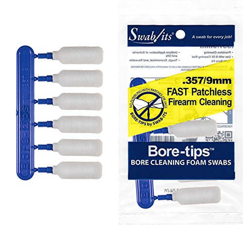 BORE-TIPS (12 Bag Case) .357cal/.38cal/.380cal/9mm Case Gun Cleaning by Swab-its® - Made in The USA