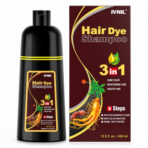 Dark Brown Hair Dye Shampoo Color Shampoo for Gray Coverage for Women Men