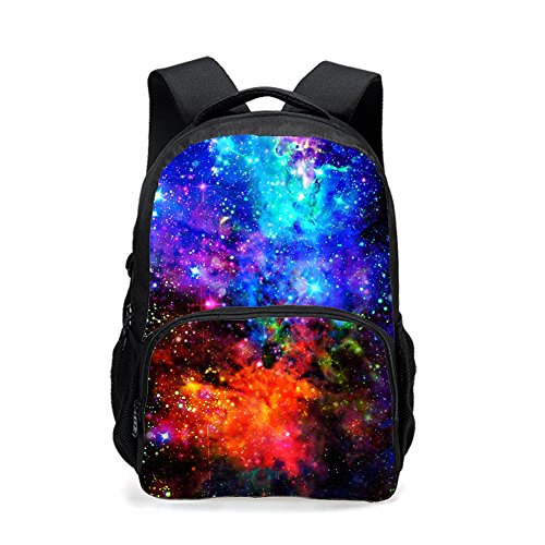 Mochila adolescente, universo espaço TrendyMax Galaxy padrão mochila fofa para escola, Céu estrelado, 17.5 * 13 * 6.7 Inch, Laptop