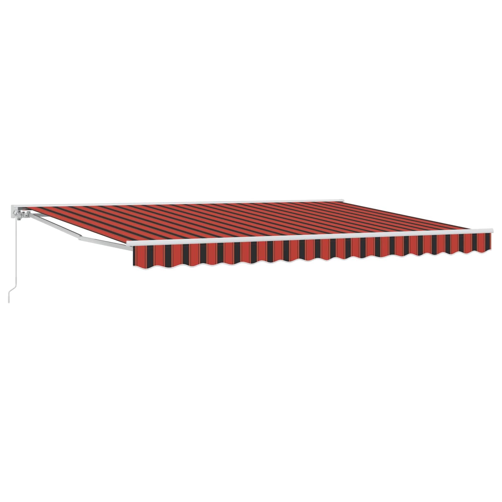 mtlskopl Markise 5x3,5m Orange Schwarz Gelb Halbkassette Polyester Stahl/Alu manuell oder Elektro Garten Terrasse Balkon