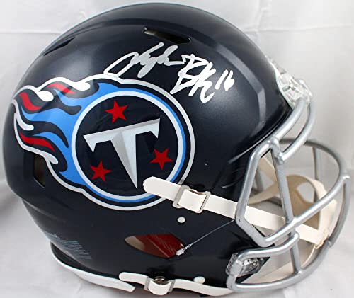 Treylon Burks Autographed Titans F/S Speed Authentic Helmet- Beckett W Hologram Silver
