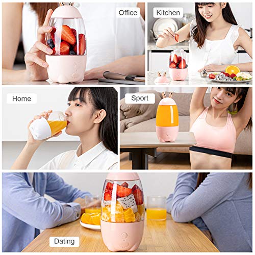 DECDEAL 330 ml Espremedor Elétrico Portátil Copo Misturador USB Recarregável Mini Liquidificador de