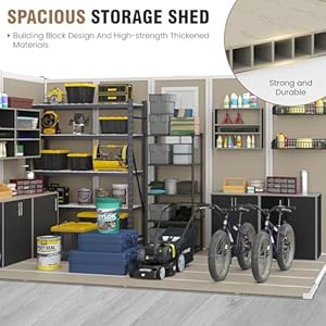 Outdoorstorageshed8x10ftresinshedwithfloorandlockabledoorwindowventstoolshedsoutdoorstorageforbikegardenaccessoriestoolswaterprooflightbrown Urban Country Home Decor Outdoor storage shed 8×10 ft resin shed with floor and lockable door window vents tool sheds outdoor storage for bike garden accessories tools waterproof light brown urban country home decor