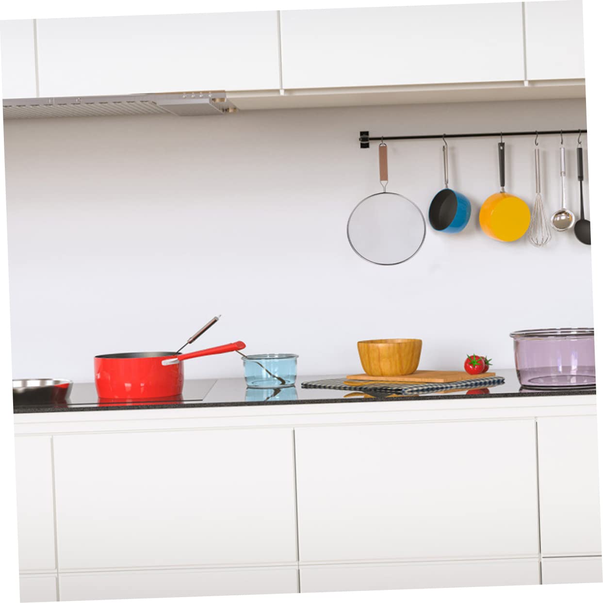 MUCKLILY 1Pc Oil Guard Pan Cover Professional Oil Splash Shield Kitchen Splatter Screen for Frying Pans Handle Keeps Stove Clean