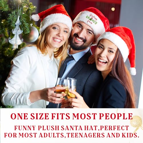 IDEAPRON Funny Christmas Hat, Grinchs Santa Hat, Holiday Hat for Xmas Party Supplies, Winter Head We