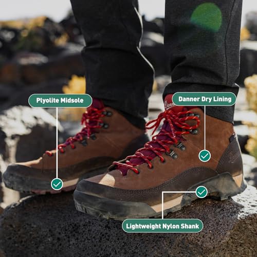 Image of Danner Panorama 6 inch Waterproof Hiking Boots for Men | Rich Suede Upper, Breathable Danner Dry Barrier, Comfort Footbed, Traction Outsole, PU-Coated Leather Rand