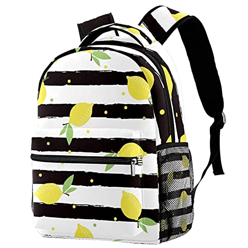 Sac à dos de voyage anti-fuite avec porte-bouteille jaune noir blanc