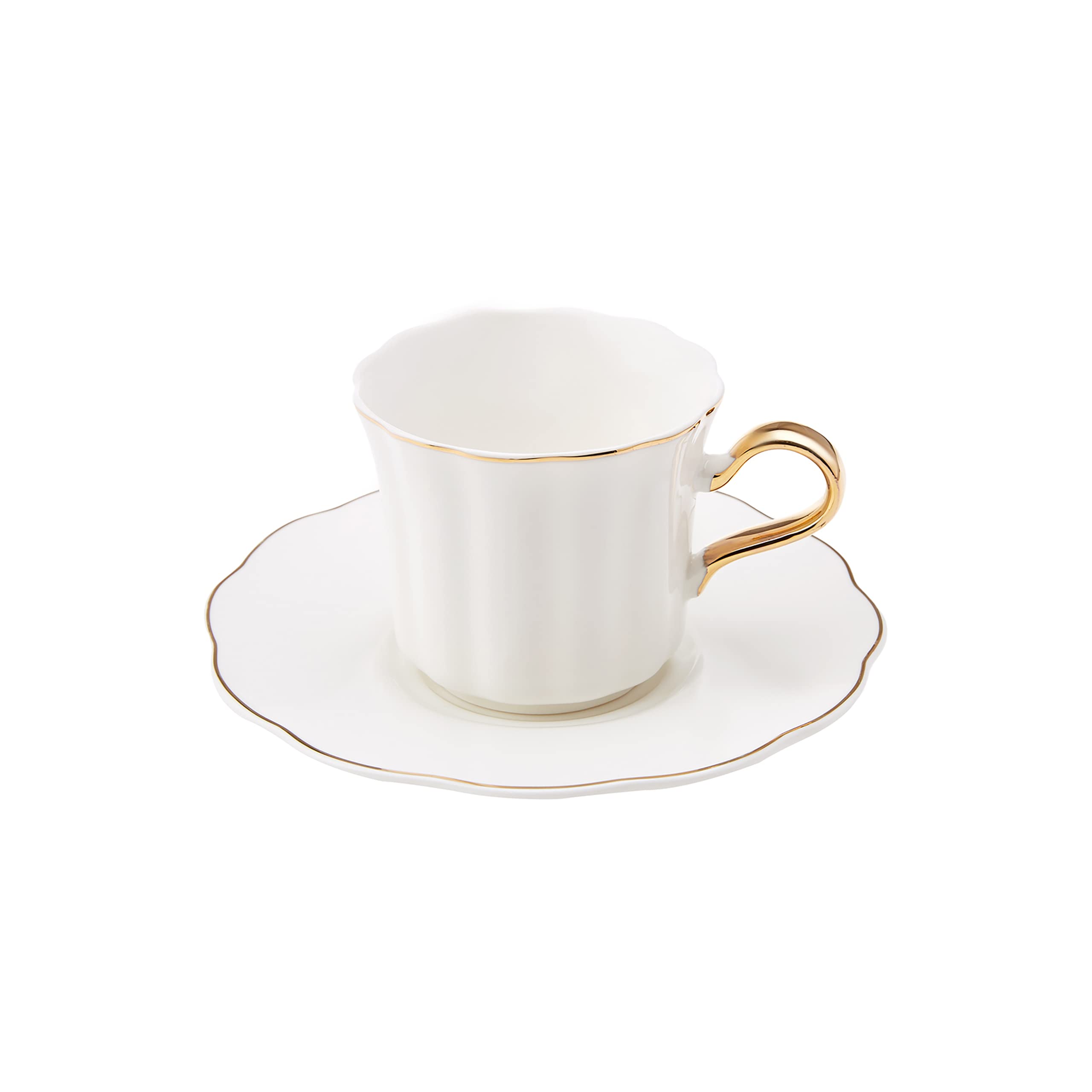 Buy KARACAParka 4Piece Tea Glass for 2 People, Turkish Tea Glasses with Saucer, Cay Bardagi Set