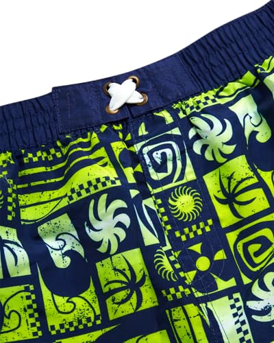 Image of Quad Seven Boys 2-Piece Rash Guard Swimsuit Set Short-Sleeve (Sizes 5-12) | Lightweight Quick-Dry Fabric with Sun Protection, Matching Top & Trunks, Adjustable Drawstring Waist for Pool or Beach Days
