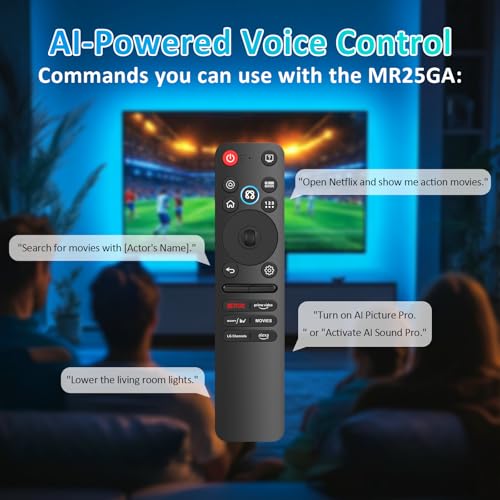 Image of MR25GA AI Magic Remote for All 2022-2025 LG TVs-with Voice Pointer & Alexa, Compatible with OLED /QNED /UHD /LED /LCD Smart TVs