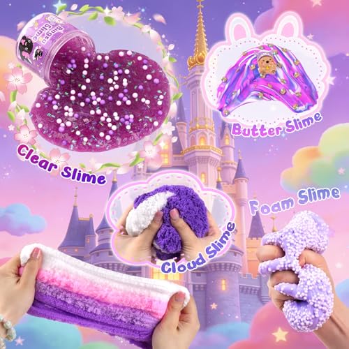 Image of 12 Pack Slimes, Purple Slime for Kids, Butter Cloud Slime kit for Girls Ages 8-12, Toys for Girls and Boys, Birthday Party Favors for Kids Goodie Bag Easter Basket Stuffers