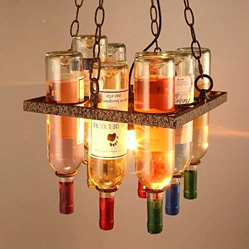 Lustre créatif rétro en verre coloré de qualité supérieure pour bar