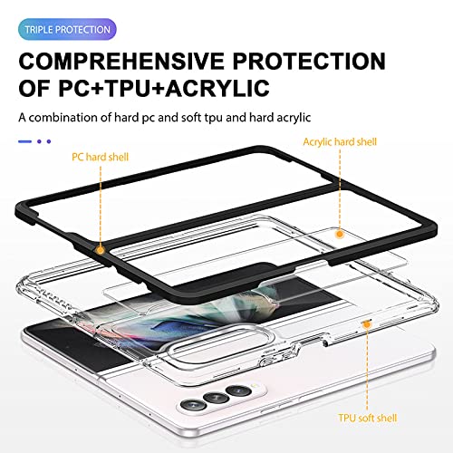 Coque arrière rigide transparente pour Samsung Z Fold 4 en voyage