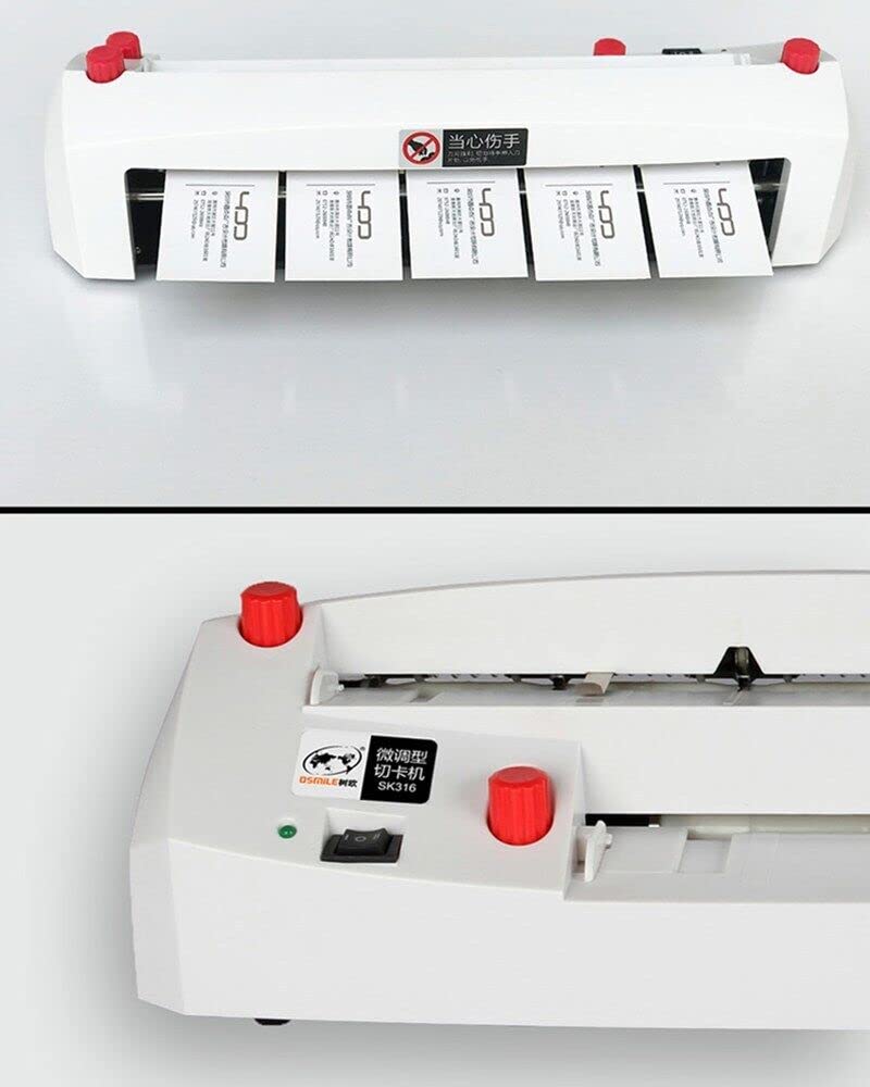 KLUFO Taglierina Automatica per Biglietti da Visita, taglierina elettrica per Carta da 3,5 "x2, Macchina rilegatrice Automatica per Biglietti da Visita (Bianca)