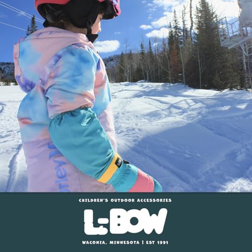 L-Bow Kids Winter Mittens - Neon, Waterproof, Stay-On Design with 3M Thinsulate, Warm Toddler Mittens for Ages 2-144