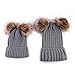 FAMKIT 2PCS Cappello invernale per genitori-figlio, cappello da donna, cappello per madre e bambino, berretto invernale caldo all'uncinetto, Bambino, 1055197-AM97UK-TOU, Grigio, M
