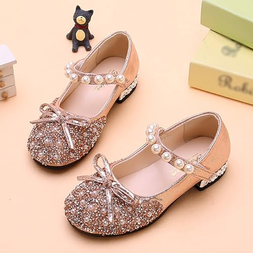 IWIHMIV Girls Dress Shoes Comfortable Mary Jane Shoes for Girl Ballet Low Heels Back to School Princess Wedding Shoes3