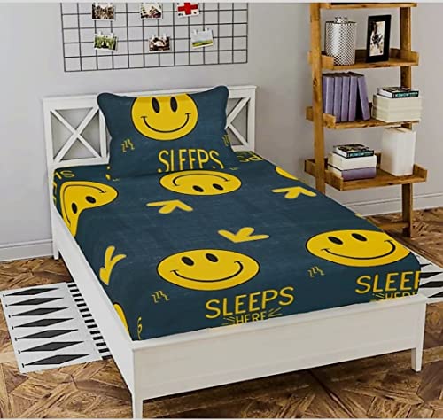 Image of Prime Collection 230 TC Cotton-Blend Fabric Single Sized(90x60) Inch 1 Bedsheet with 1 Pillow Covers - Single Bedsheet for Single Bed
