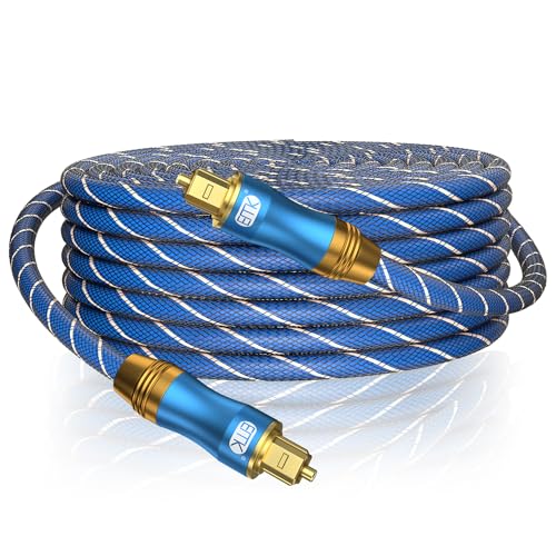 Image of EMK Fiber Optic HDMI Cable 4K 60Hz, HDMI 2.0 Cable 18Gbps HDMI Cord Support ARC HDR HDCP2.2 3D Dolby Vision for Blu-ray /TV Box /HDTV / 4K Projector /Home Theater (Gold Optical)-(EPL-725OC)