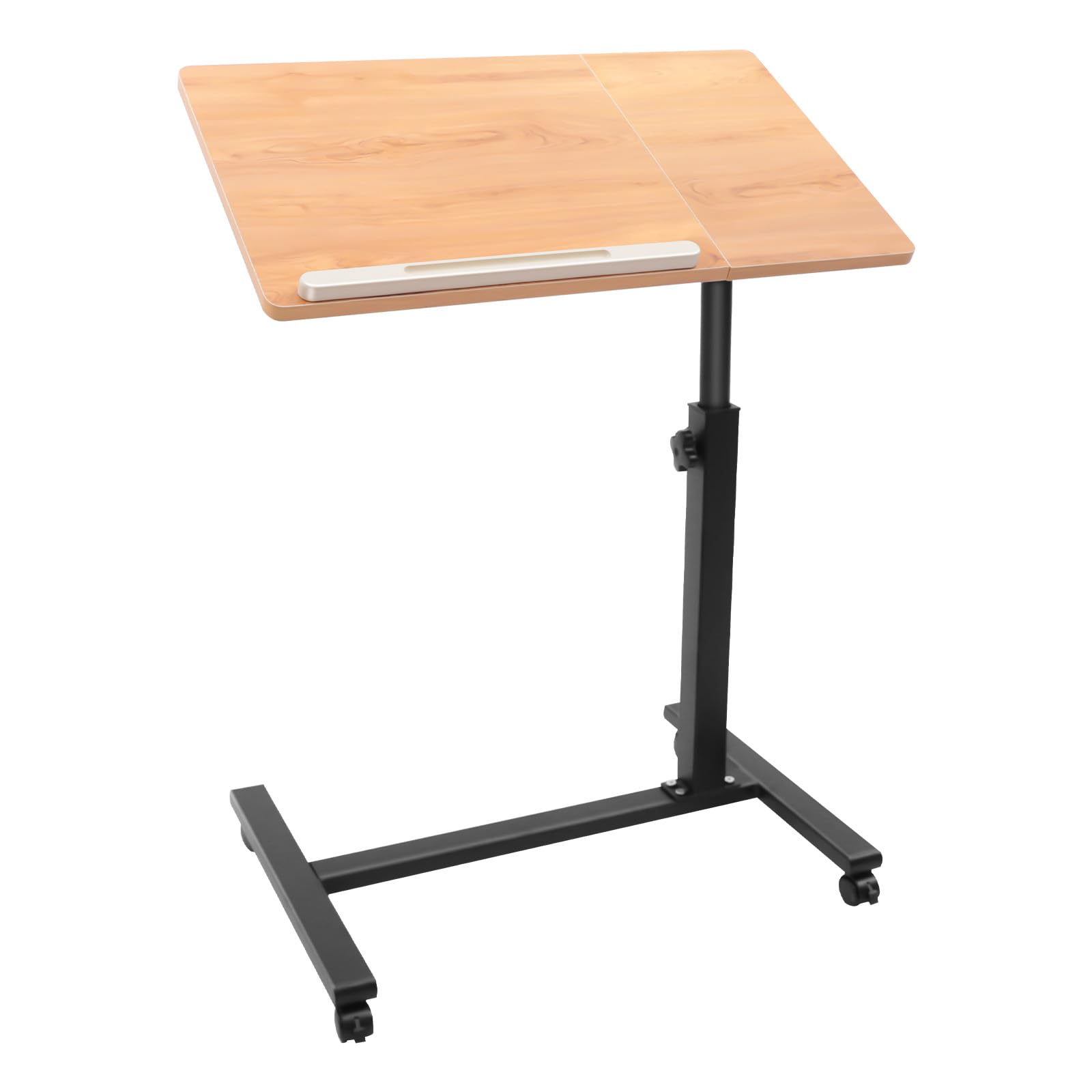 Mesa auxiliar para ordenador portátil con ruedas, mesa auxiliar para ordenador, mesa de cama, altura regulable 58-90 cm, giratoria 360°, mesa para oficina, salón, dormitorio