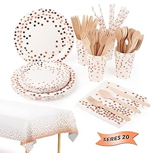 MXTIMWAN 161 Piezas Vajilla Fiesta Cumpleaños, Platos y Vaso Cumpleaños Infantil, Juego de vajilla para Fiestas Platos Vasos Servilletas Cubiertos para Baby Shower Aniversarios (20 Invitados)