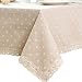 ColorBird Daisy Flower Cotton Linen Tablecloth Macrame Lace Dustproof Table Cover for Kitchen Dinning Pub Tabletop Decoration (Rectangle/Oblong, 55"x98", Daisy)