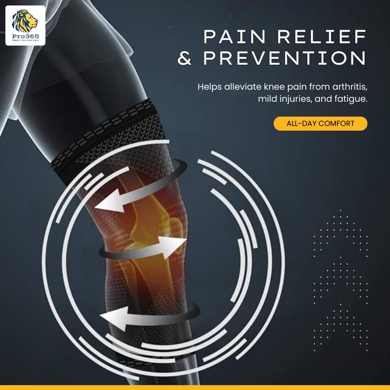 PRO365 Premium Gym Knee Cap| Advanced Pain Relief Brace| Supportive Guard| Stretchable Knee Pad| Protective Knee Band for Men & Women| Large| - Image 4 thumbnail