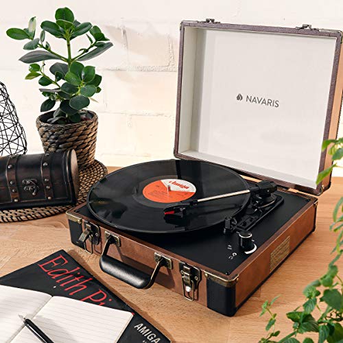 Navaris Platine Vinyle Tourne-Disque – 33/45/78 Tours – 2X Haut-Parleur intégré – Conversion Vinyle vers MP3 – Valise… - Les Beatles, Paul McCartney, John Lennon, RIngo Starr, George Harrison Navaris Platine Vinyle Tourne-Disque - 33/45/78 Tours - 2X Haut-Parleur intégré - Conversion Vinyle vers MP3 - Valise… – Image 3