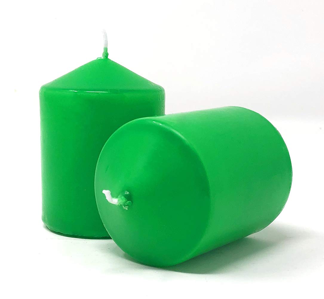 MGE - Velas Perfumadas - Velas Decorativas - Velones Aromáticos - Velas para Ambientar el Hogar - Velas Pilar - 12 unidades - Fabricado en España (Verde - Melón-Sandía)