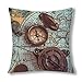 HZLM Funda de cojín retro vintage con brújula náutica en el mapa del mundo antiguo, funda de almohada con cremallera, 45 x 45 cm, funda de almohada para decoración del hogar