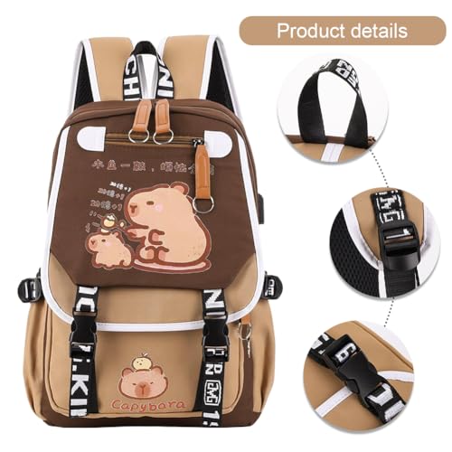 Cute Capybara Backpack Funny Cartoon Backpacks Kapibara Stuff Kawaii Backpack Capybara Gifts for Capybara Lovers4