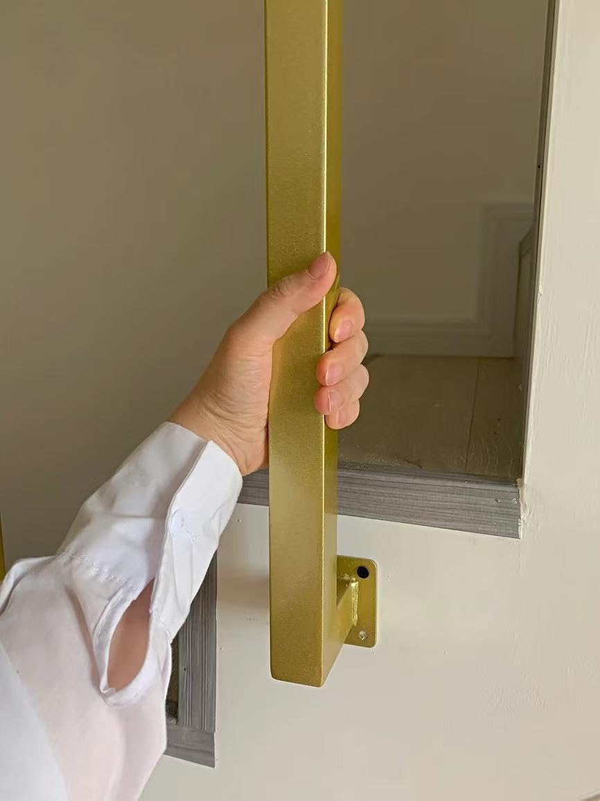 Konfigurowalne złote balustrady schodowe zamiennik do użytku mieszkalnego i komercyjnego 16-100 cali wysokie drążki balustradowe do biura loftu foyer hotelu - styl B 30 cm/11,8 cala