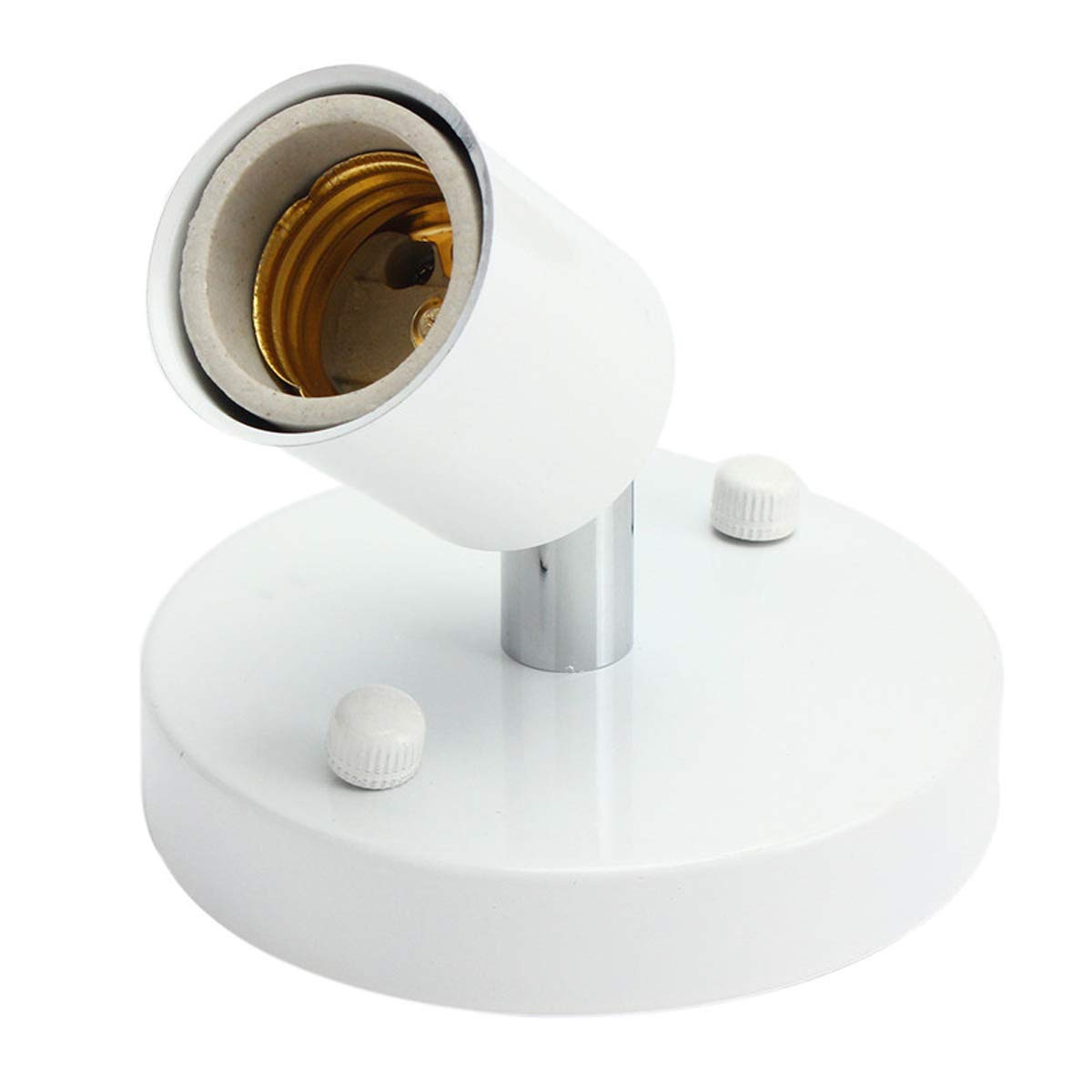 baogu 1 X Retro Copper Ceiling Lamp Bases Holder E26/E27 Vintage Antique Wall Light Bulb Socket Adapter (White)
