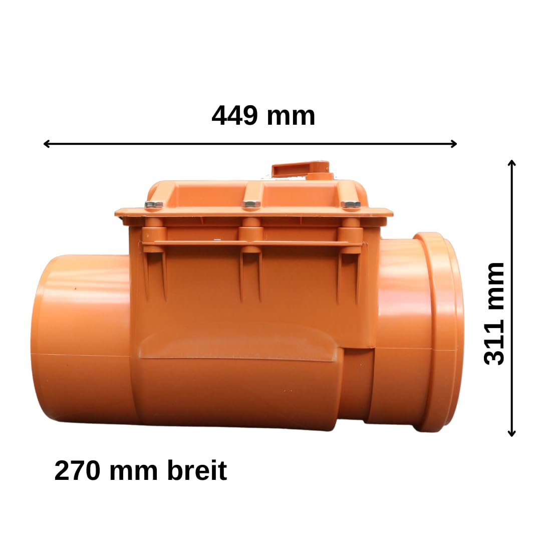 Clapet Anti-Retour Avec Verrouillage Ø 50 à 200 en Orange et Gris au Choix (DN 200 Orange)