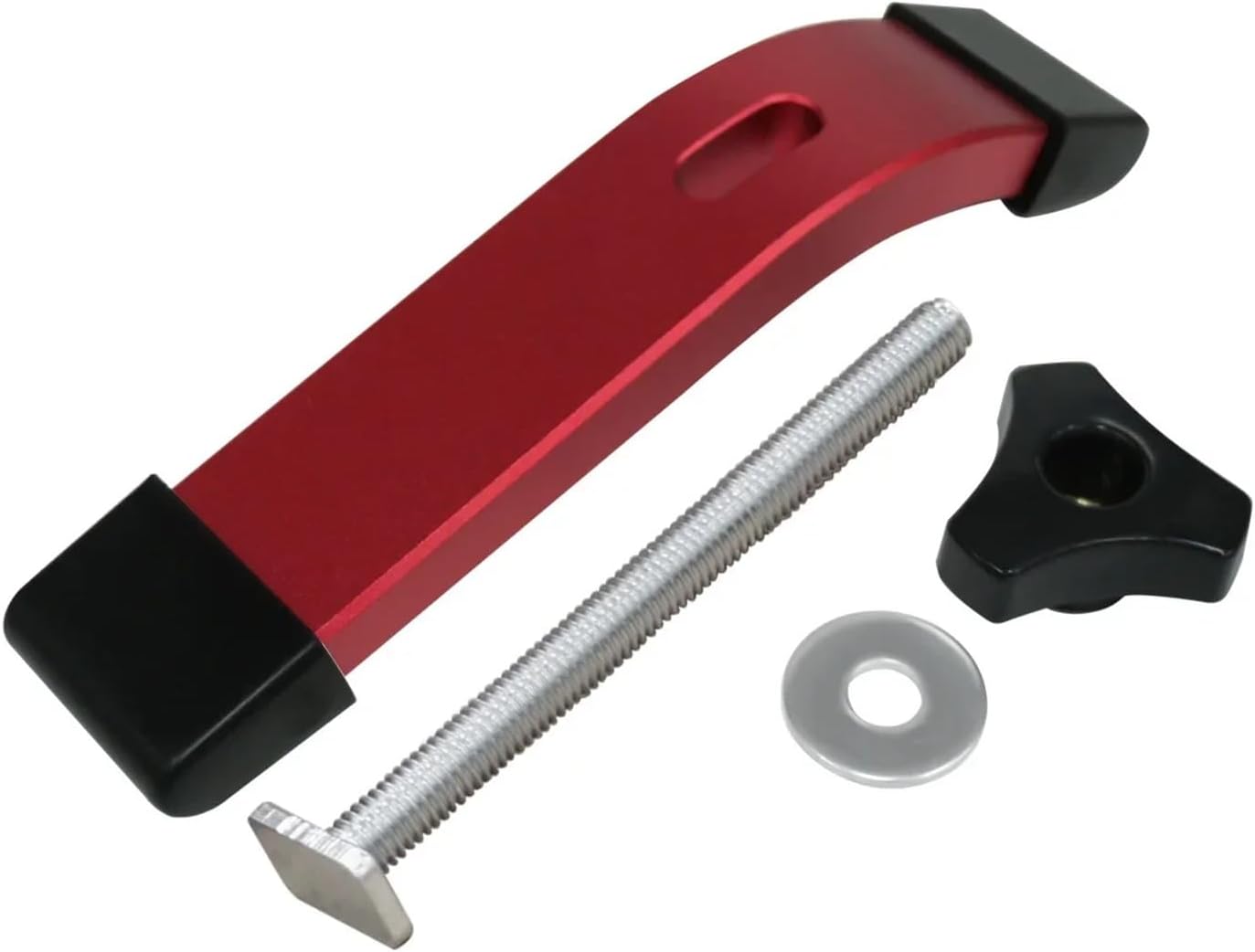 1~2PCS T-Track Hold Down Clamp Multi-tools Pocket Woodworking Chute Rail Table Saw Clamp T Track Clamps Aluminum Alloy Router Clamp(Silvery- 2Pcs)