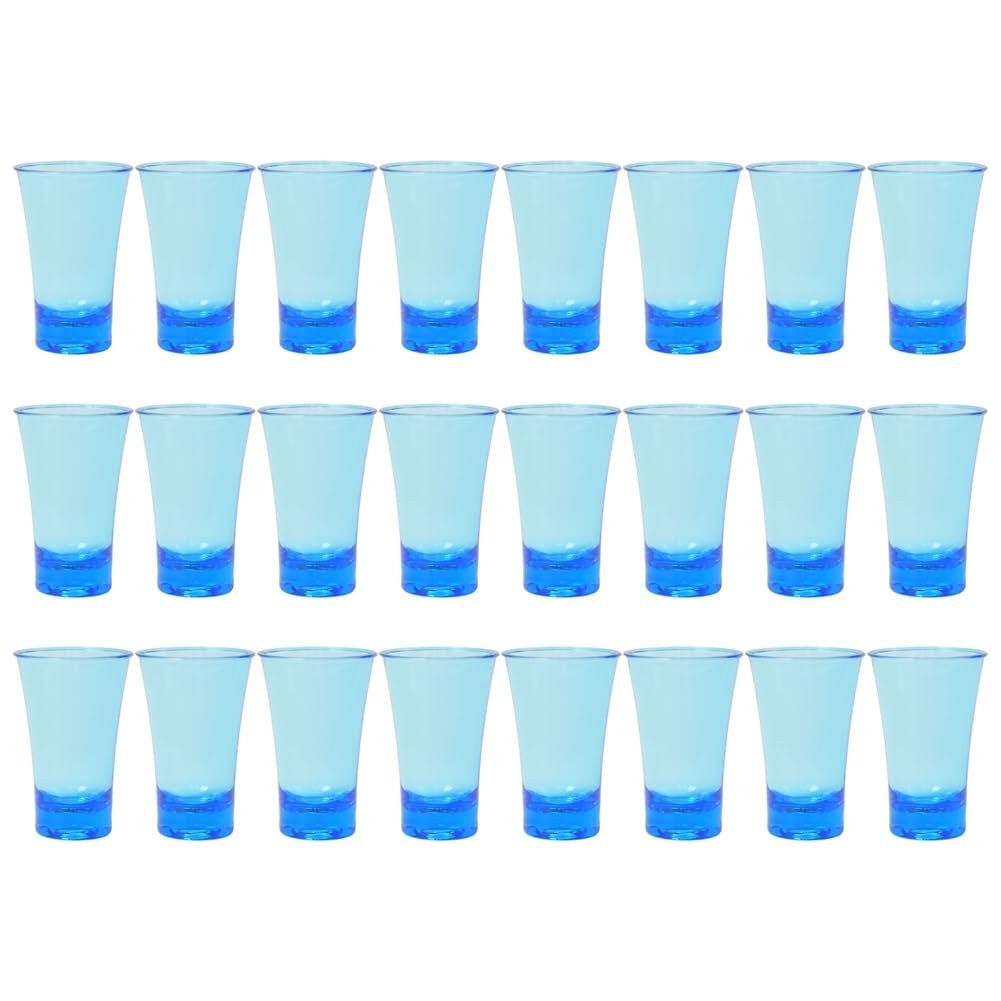 Hndhbfgrt 24pcs 30ml Shot Glasses Polystyrene Shot Glasses Multicolored Shot Glasses for Spirits for Multicolored Ombre Design Blue