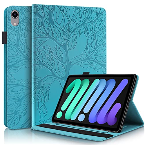 Viaggio con tablet Compatibile con iPad Mini 6 Generation iPad Mini 6 Caso 8.4 pollici 2021 Pu Custodia pelle Flip Coperchio protettivo Tree of Life Tablet Case Card PC Protezi