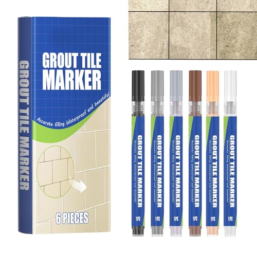 Rotulador de juntas de seis piezas, sellador de juntas, rotulador de azulejos, relleno impermeable para baño, cocina, balcón, terraza, piscina, suelo, pared, apartamento, comercio, etc